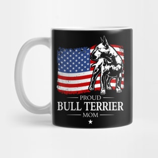 Proud Bull Terrier Mom American Flag patriotic dog Mug
